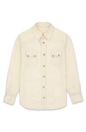Fortela Toledo Texan Cotton Shirt in Milk at Nordstrom, Size 40 Eu