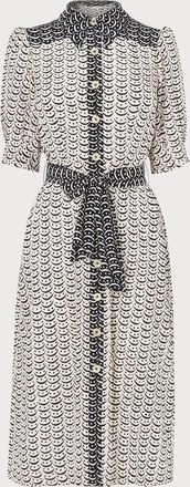 L.k. Bennett Womens Celeste Dress, Blue Silk - Size 18 UK