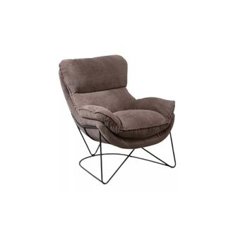 Mathi Design Sillón de terciopelo suave en marrón