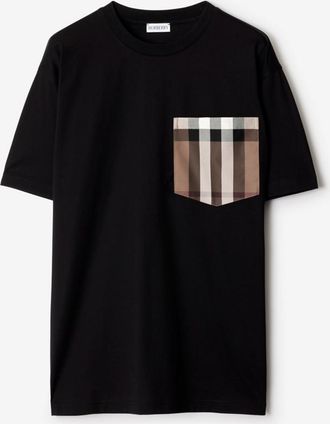 Burberry Check Pocket Cotton T-shirt