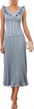 Zimmermann Aster Frill Top In Metallic Blue