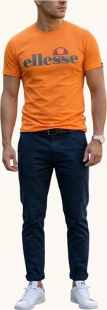 Ellesse Mens ELLESSE GINITI 2 Mens T Shirts Crew Neck Short Sleeve Cotton Summer Holiday Tee - Orange - Size: 36