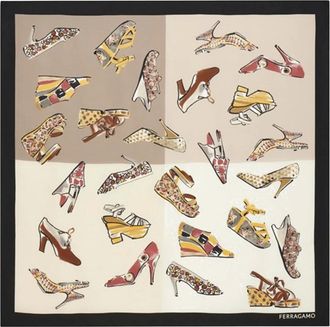 Ferragamo Silk Scarves, female, Beige, ONE SIZE, Scarf made of silk