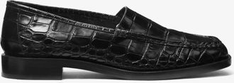 Michael Kors Carolyn Crocodile Embossed Leather Loafer