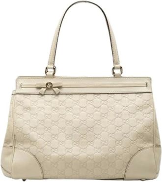 Gucci Pre-owned Handbags, female, Beige, Size: ONE SIZE Pre-owned Mayfair Tote