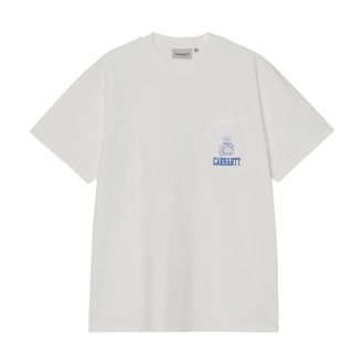 Carhartt Work in Progress Carhartt Wip, T-Shirts, male, White, Size: XL S/S Pond Corps Pocket T-Shirt