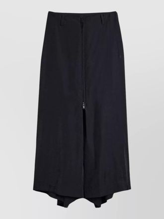 Yohji Yamamoto zip detail midi skirt belt loops