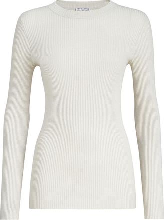 Brunello Cucinelli Cashmere and silk Sparkling sweater in White at Nordstrom, Size Xx-Small Eu