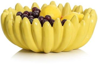 OEM Frutero Grande De Sobremesa: Cesta De Cer&aacute;mica Con Forma De Pl&aacute;tano De 25,4 Cm (10 Pulgadas)