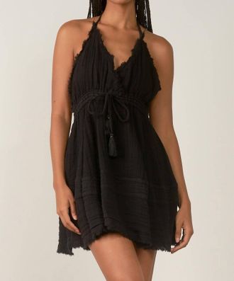 Elan Halter Mini Dress In Black