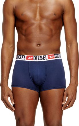 Diesel Three-pack of all-over logo waist boxers - Trunks - Man - Blue