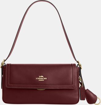 Coach Womens Etta Small Flap Shoulder Bag in Soft Smooth Leather - Red - One Size