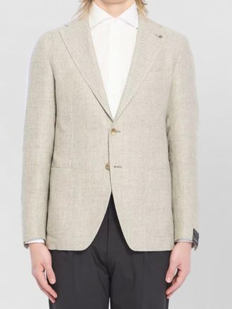 Tagliatore linen wool single-breasted blazer