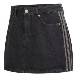 adidas (WMNS) adidas Mid Rise Denim Skirt Asia Sizing True Black Denim KQ6485