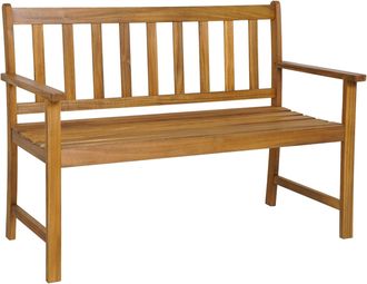 Costway Costway - Banco Jard&iacute;n Exteior De Madera De Acacia, 2 Plazas, Banco Madera Con Respaldo Y Reposabrazos, 122 X 56,5 X 86 Cm, Hasta 360kg