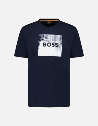 HUGO BOSS Mens Hugo Boss Regular Fit Graphic Print T-Shirt Navy - Size: 38
