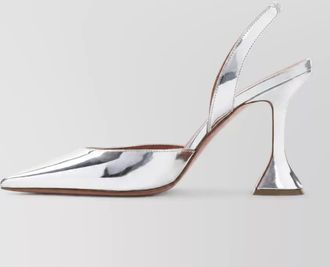 Amina Muaddi patent leather mirror-finish slingback pumps