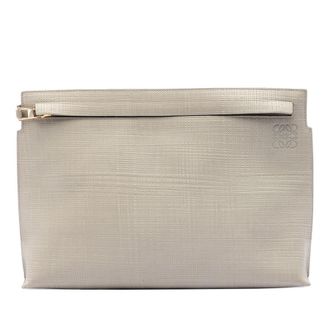 Loewe Pre-owned LOEWE Large Linen Embossed Calfskin Anagram T Pouch Ladies 3LO8V4CIN3EJJ7XL