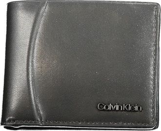 Calvin Klein Mens Leather Wallet Bifold Style - Dark Grey - One Size