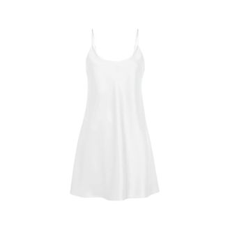 La Perla Nachtkleding, Dames, Wit, L, Satijn, Zijden Korte Slipjurk