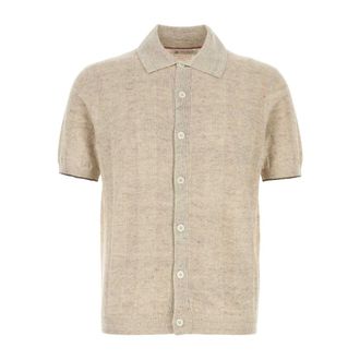 Brunello Cucinelli Brunello Cucinelli, Cardigans, male, Beige, Size: 2XL Linen and Cotton Blend Cardigan