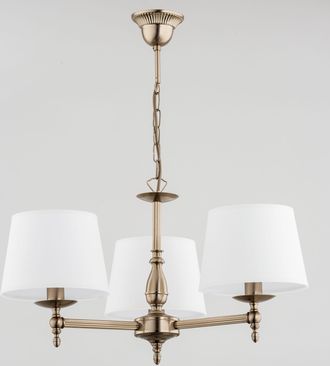 OEM L&aacute;mpara Colgante Con P&aacute;tina Dorada Y Cadena, Con Pantallas Blancas, Para Sal&oacute;n, 3 Bombillas E14 De 10 W, Marca Roksana Alfa