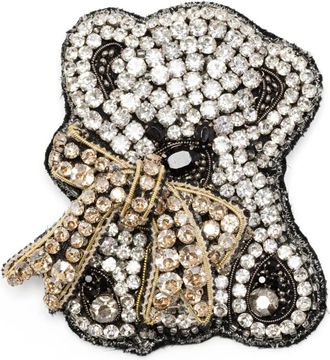 Dice Kayek crystal-embellished pin - women - glass - One Size - Black