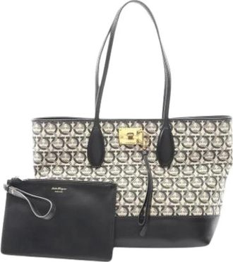 Ferragamo Pre-owned Tote Bags, female, Multicolor, Size: ONE SIZE Pre-owned Canvas Shoulder Bag