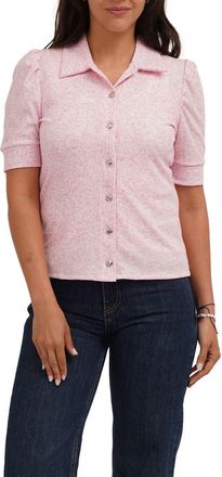 Cyrus Puff Sleeve Button Front Shirt in Pink Lemonade at Nordstrom Rack, Size X-Large