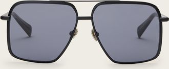 AllSaints Womens Nickel Silver Orien Square Aviator Sunglasses, Size: One Size