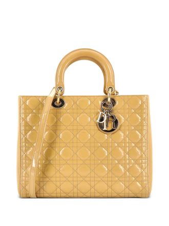 Dior Lady Dior Bag Cannage Quilt Patent Large satchel - Toni neutri