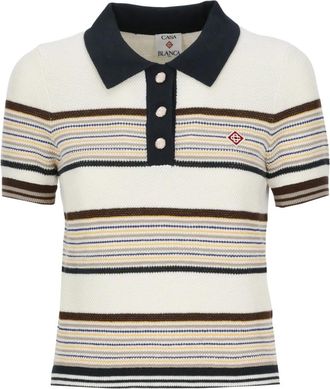 Casablanca Polo shirt met drie knopen - Dames - Polos - Veelkleurig - XS - Katoen - Tops