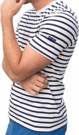 Saint James Plouider Breton T-Shirt In Ecru/marine