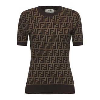 Fendi Mujer, Jerseys, Marr&oacute;n, Talla: M