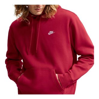 Nike Club Fleece Hoodie Tough Red White FN3859-608