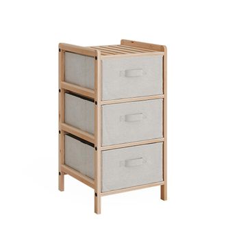 Vicco Mueble De Ba&ntilde;o Bruno, Beige, 34.5 X 67 Cm Con 3 Cajones De Tela