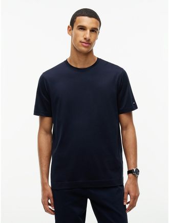 Tommy Hilfiger Mens New York Label Classic Crewneck T-Shirt - Navy Blue - XL