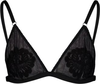 Dolce & Gabbana Siciliaanse Kant Triangel BH - Dames - BHs - Zwart - M - Spandex - Ondergoed