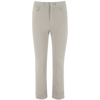 PANICALE Panicale, Jeans, Dames, Grijs, S, Katoen, Jewelled High-Waisted Broek