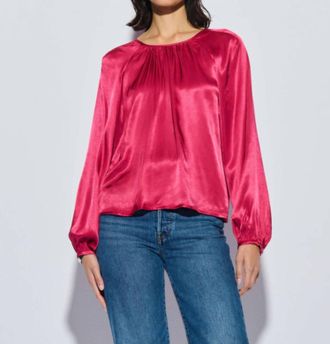 Nation Ltd Eveline Raglan Top In Raspberry Jam