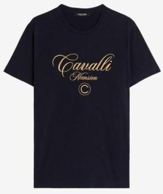 Roberto Cavalli Logo-Embroidered Cotton T-Shirt, Size X-Small