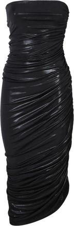 Norma Kamali Zwarte Asymmetrische Jurk - Dames - Feestkleedjes - Zwart - S - Polyester - Kleedjes