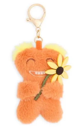 Leith Plushie Flower Bag Charm in Coral Multi- Gold at Nordstrom Rack