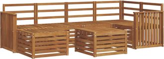 vidaXL Conjunto De Sof&aacute;s De Exterior 7 Uds. Natural Poli&eacute;ster Vidaxl