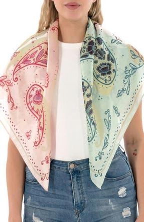 MARCUS ADLER Satina Paisley Square Scarf in White Multi at Nordstrom Rack