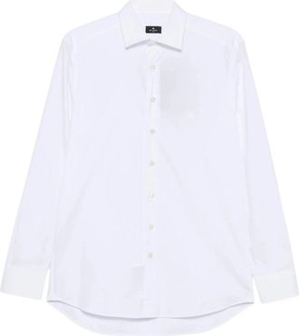 Etro Roma Logo Shirt - Heren - Zakelijke Overhemden - Wit - 4XL - Linnen - Overhemden