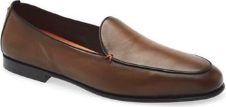 Santoni Vibe Apron Toe Loafer in Dark Brown at Nordstrom, Size 10.5