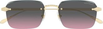 Montblanc Mb 0456S Zonnebril - unisex - Zonnebrillen - Geel - 54 MM - Nylon - Accessoires