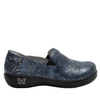 Alegria Womens Keli Slip On Leather Shoes In Pewter Lace