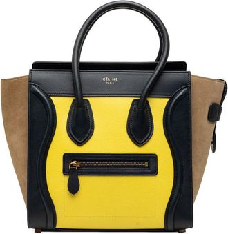 Celine Pre-owned Celine Micro Tricolor Calfskin and Suede Luggage Tote Ladies BUKRD3OZO1974Q9F